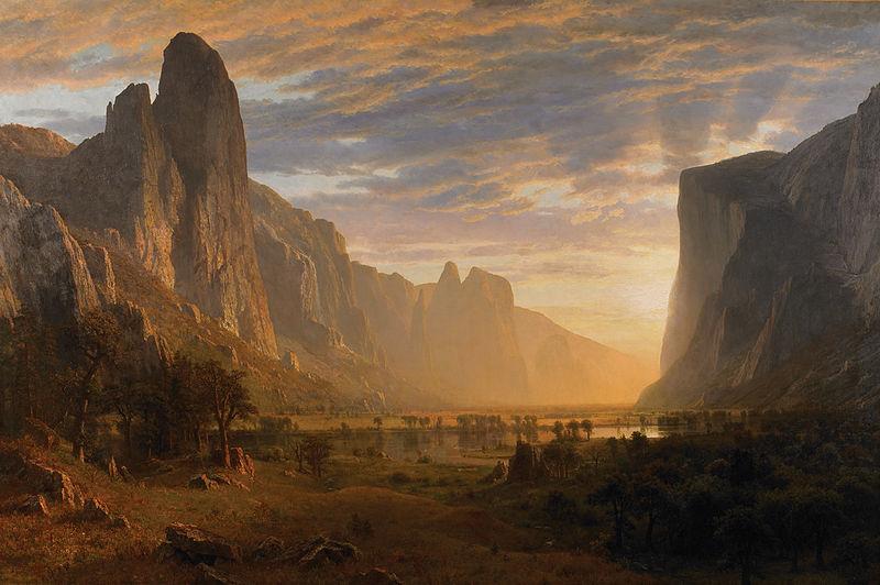 Albert Bierstadt Looking Down Yosemite Valley, California